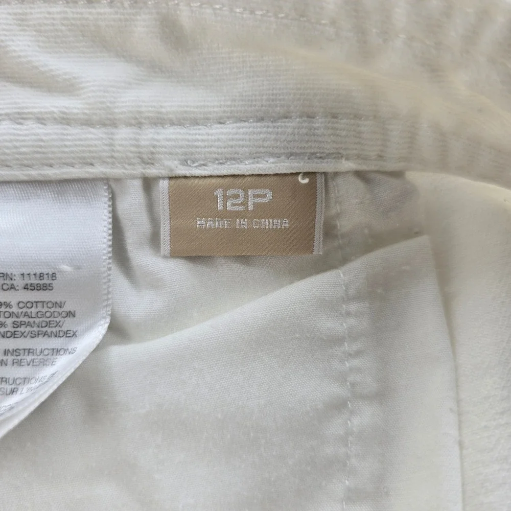Michael Kors Denim Pants Womens 12P Jeans White Stretch Gold Hardware